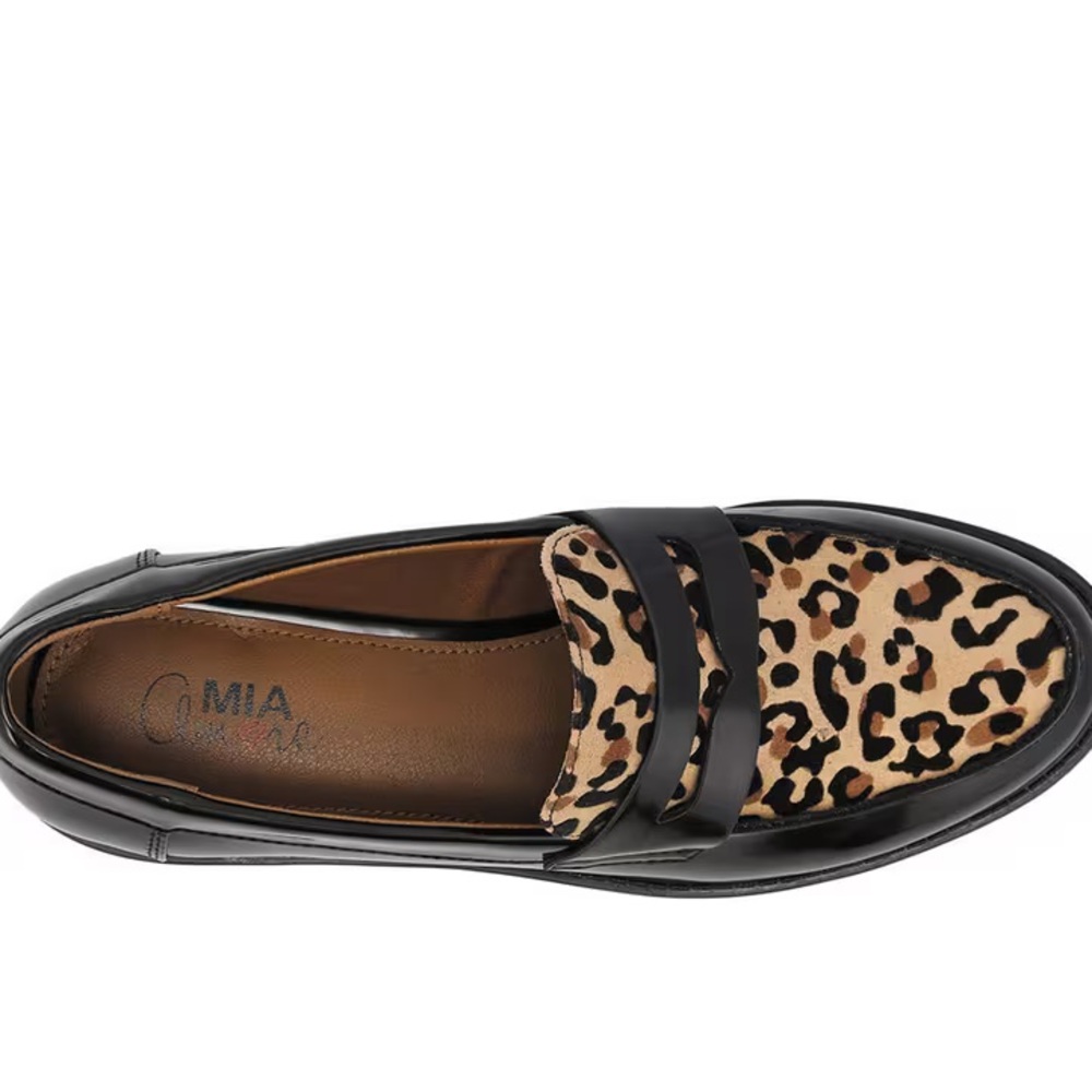 MIA Women's Animal Print Loafers with Black Trim